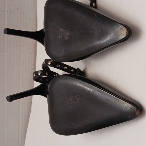 Colin Stuart size 7 1/2 B women's black ankle strap high heels shoe. - Picture 11 of 17